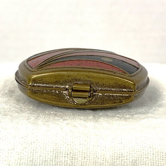 Vintage Brass / Metal Art Deco Makeup Compact - Picture 2 of 10